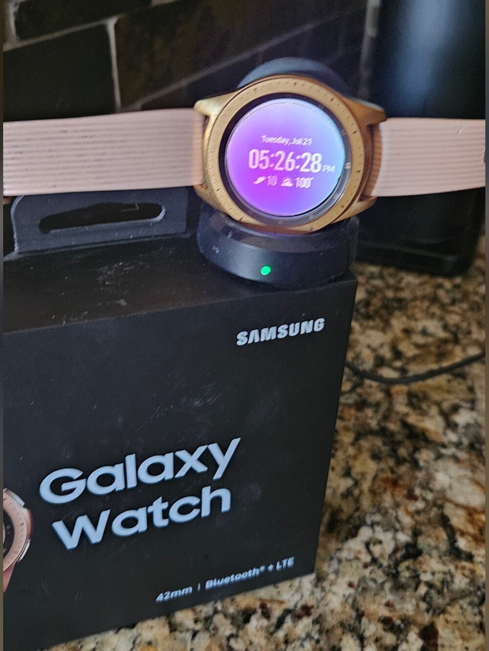 Includes:3 Bands! Samsung Galaxy Watch in Rose Gold with Charger